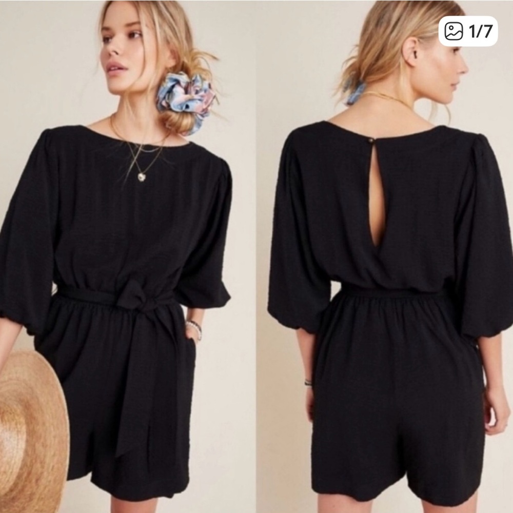 Brand New Anthropologie Black Francesca Romper - Size Medium